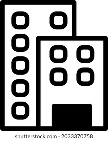 ilustración vectorial y logo Estilo dualtone Building. en el fondo blanco. Signo de iconos de la colección moderna para el concepto móvil y el diseño de aplicaciones web. El diseño es perfecto.