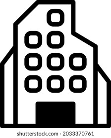ilustración vectorial y logo Estilo dualtone Building. en el fondo blanco. Signo de iconos de la colección moderna para el concepto móvil y el diseño de aplicaciones web. El diseño es perfecto.