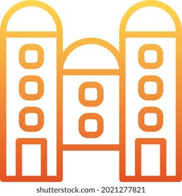 illustration vector and logo Building gradient line style. icon on white background. Icon sign from modern collection for mobile concept and web apps design. Nice design perfect.