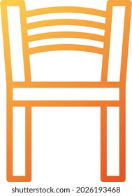 estilo de gradiente del vector de ilustración y de la silla del logotipo. en el fondo blanco. Signo de iconos de la colección moderna para el concepto móvil y el diseño de aplicaciones web. El diseño es perfecto.
