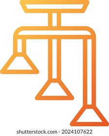 illustration vector and logo chandelier gradient line style. icon on white background. Icon sign from modern collection for mobile concept and web apps design. Nice design perfect.