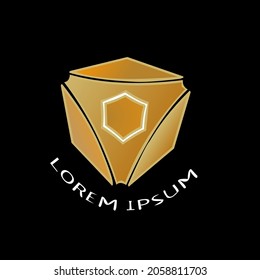 Diseño del logotipo del vector de iluminación oro simple elegante 