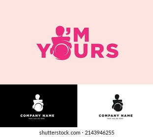 Illustration Vector Logo Design, Im Yours, Suitable for Beauty Company, Fashion and Other Business, Siluet, Black and White