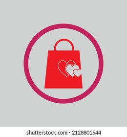 diseño de logotipo vectorial de ilustración para tienda de amor en fondo gris