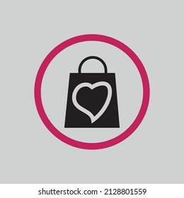 illustration vector logo design for love shop on gray background