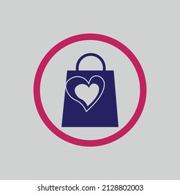 diseño de logotipo vectorial de ilustración para tienda de amor en fondo gris