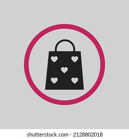 illustration vector logo design for love shop on gray background