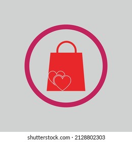 diseño de logotipo vectorial de ilustración para tienda de amor en fondo gris