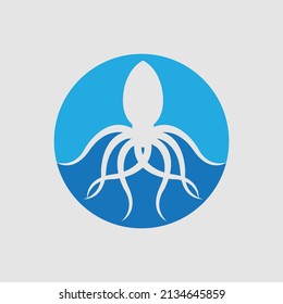 illustration vector logo design for octopus 