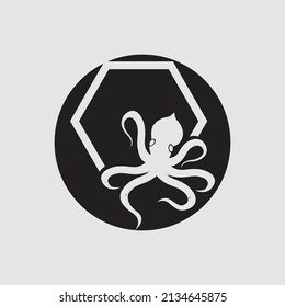 illustration vector logo design for octopus 