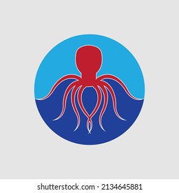 illustration vector logo design for octopus 