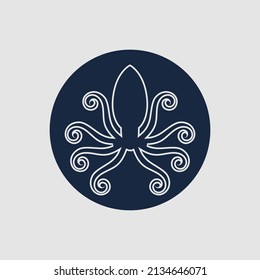 illustration vector logo design for octopus 