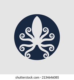 illustration vector logo design for octopus 