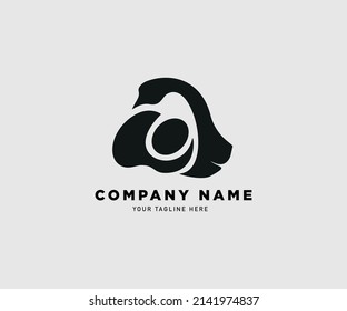 Illustration Vector logo Design, Swan, Dog Head, People Caring, Silhouette