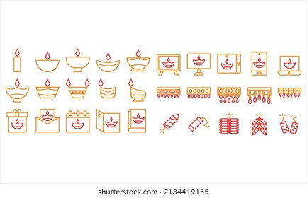illustration vector and logo diwali multicolor style. icon on white background. Icon sign from modern collection for mobile concept and web apps design. Nice design perfect.