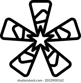 Vektorgrafik und Logo-Blumendekoration umreißen Stil. Symbol auf weißem Hintergrund. Symbol aus der modernen Kollektion für mobiles Konzept und Web-Apps Design. Schönes Design perfekt.
