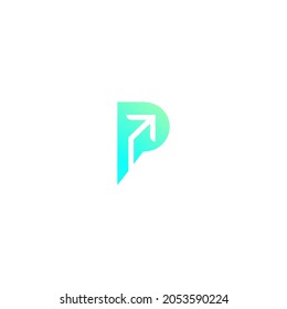 Illustration vector Logo graphic of P with arrow up