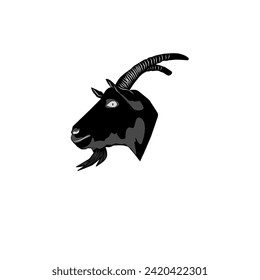 Illustration Vector logo Grapich of Goat head perspective for visual use for brands, companies or organizations. With its uniqueness and strong impression, this logo helps differentiate a brand