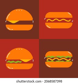 illustration Vector logo Hamburger Burger.