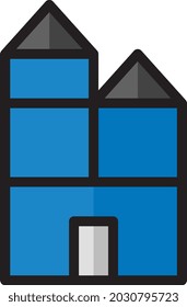 illustration vector and logo house filat lines style. icon on white background. Icon sign from modern collection for mobile concept and web apps design. Nice design perfect.