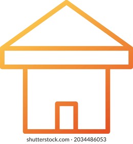 ilustración estilo de líneas de gradiente vectorial y casa de logotipo. en el fondo blanco. Signo de iconos de la colección moderna para el concepto móvil y el diseño de aplicaciones web. El diseño es perfecto.