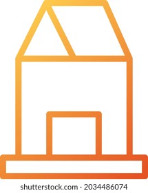 ilustración estilo de líneas de gradiente vectorial y casa de logotipo. en el fondo blanco. Signo de iconos de la colección moderna para el concepto móvil y el diseño de aplicaciones web. El diseño es perfecto.
