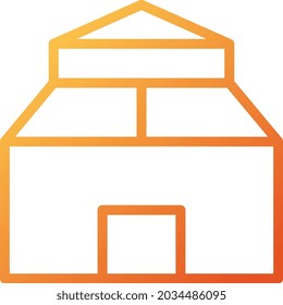 ilustración estilo de líneas de gradiente vectorial y casa de logotipo. en el fondo blanco. Signo de iconos de la colección moderna para el concepto móvil y el diseño de aplicaciones web. El diseño es perfecto.