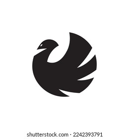 illustration vector logo icon of bird phoenix.