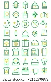 ilustración vectorial e icono de logotipo estilo Ramadán. Signo de iconos de la colección moderna para el concepto móvil y el diseño de aplicaciones web. El diseño es perfecto.