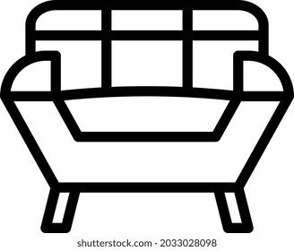 ilustración vectorial y el estilo del sofá de logotipo. en el fondo blanco. Signo de iconos de la colección moderna para el concepto móvil y el diseño de aplicaciones web. El diseño es perfecto.