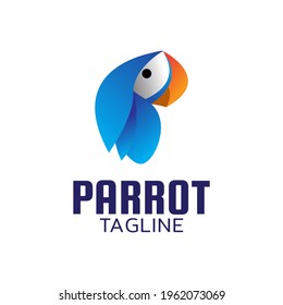Illustration vector logo template of blue parrot