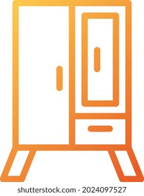 illustration vector and logo wardrobe gradient line style. icon on white background. Icon sign from modern collection for mobile concept and web apps design. Nice design perfect.