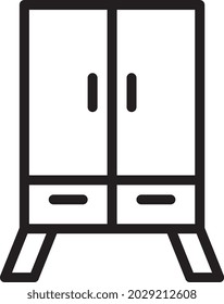 illustration vector and logo wardrobe line style. icon on white background. Icon sign from modern collection for mobile concept and web apps design. Nice design perfect.