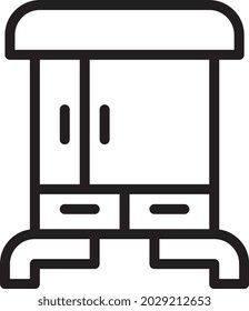 illustration vector and logo wardrobe line style. icon on white background. Icon sign from modern collection for mobile concept and web apps design. Nice design perfect.
