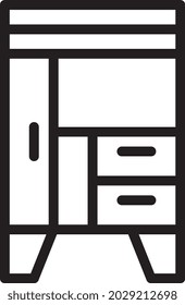 illustration vector and logo wardrobe line style. icon on white background. Icon sign from modern collection for mobile concept and web apps design. Nice design perfect.