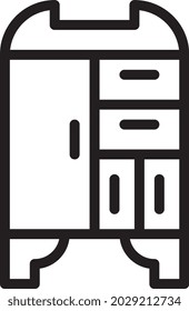 illustration vector and logo wardrobe line style. icon on white background. Icon sign from modern collection for mobile concept and web apps design. Nice design perfect.