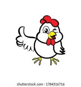 Ilustración de un logotipo vectorial de un logotipo de pollo ondeado