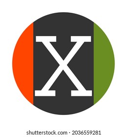 Ilustración de un alfabeto de logotipo vectorial o de una plantilla de letra X para un logotipo o símbolo.