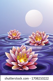 illustration, vector, lotus, art, Graphics