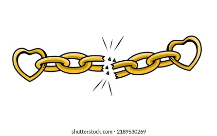 illustration vector of love and chain perfect for print etc