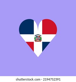 illustration Vector of Love Dominican Republic symbol. Heart flag icon