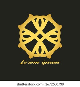 Illustration vector of Luxury letter logo. Simple and elegant floral design logos. Elegant outline luxury logo design.With black  background isolate. For lette, poster, company logo, etc.