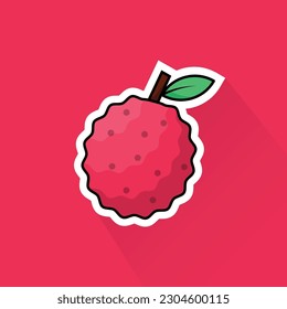 Illustration Vector of Lychee in Flat Design