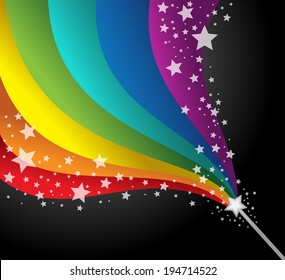 Illustration of vector magic stick