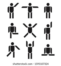 Illustration vector man action symbols set