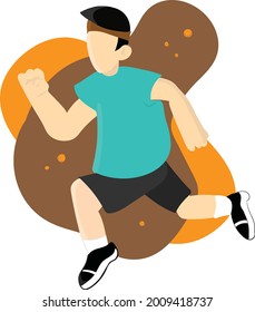 illustration vector man doing running 