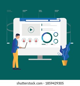 Illustration vector of man presentation
