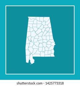 illustration vector map of Alabama