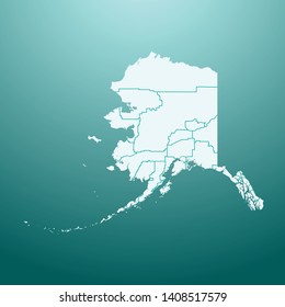 illustration vector map of Alaska