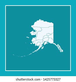 illustration vector map of Alaska